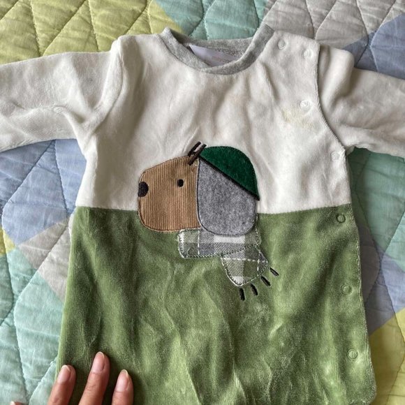 Mayoral Embroidered Applique footed one-piece ECOFRIENDS newborn onesie - Picture 2 of 5